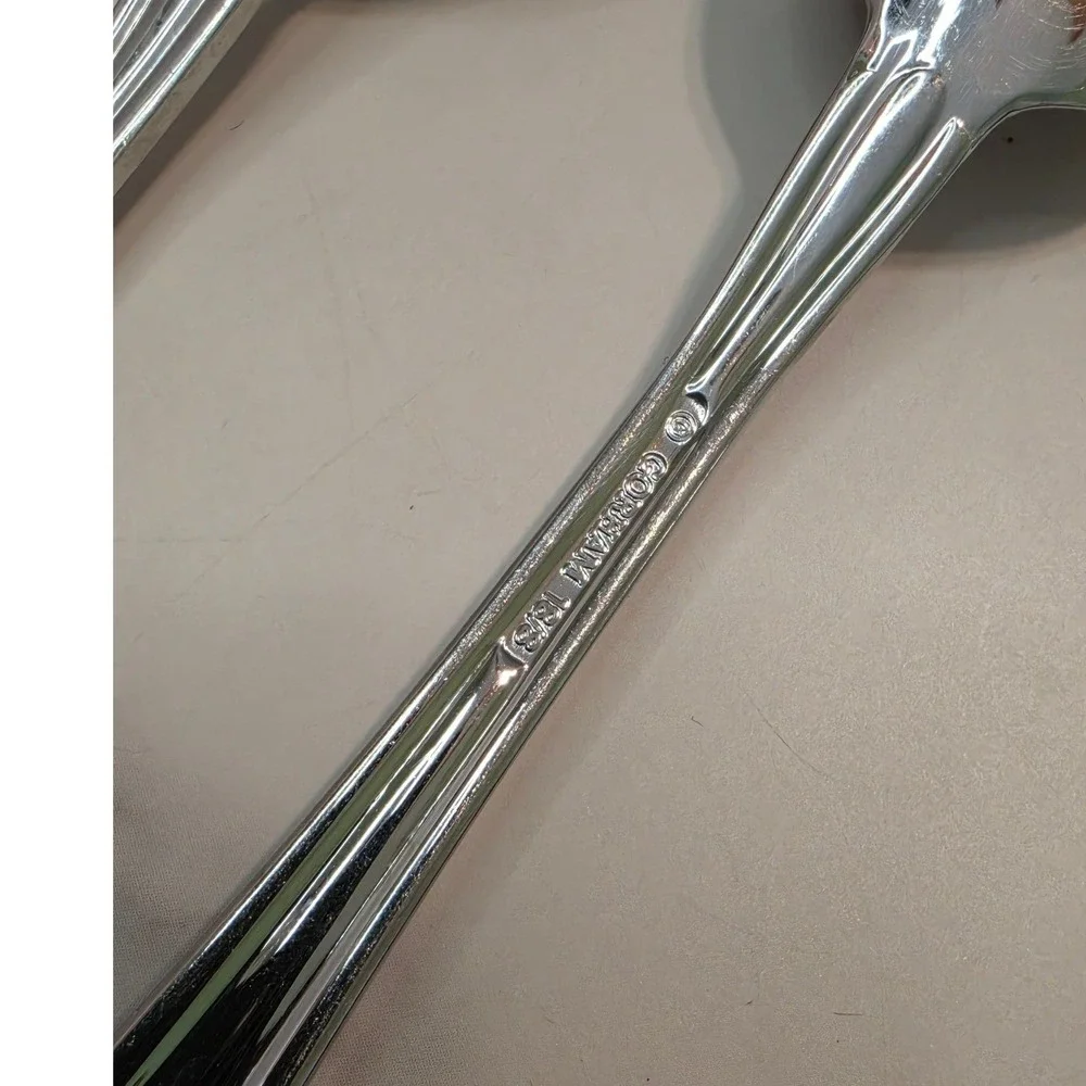 Gorham Melon Bud Stainless Steel Teaspoons Set of 7 Glossy Flatware Silverware